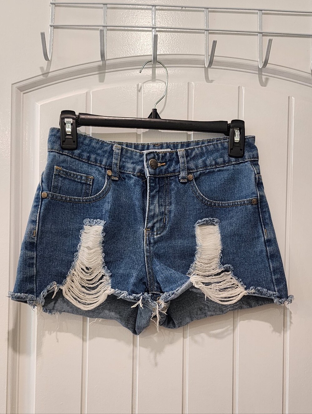 Distressed Denim Cut Off Shorts